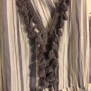 Long Striped Purple Fringe Dress